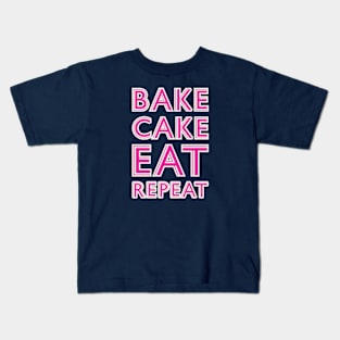 Bake Cake Eat Repeat Kids T-Shirt